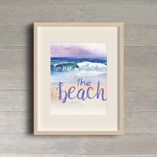 Take Me To the Beach Watercolor Wall Art