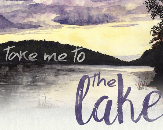 Take Me To the Lake Watercolor Wall Art